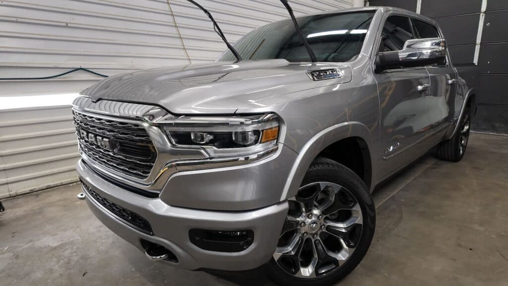Finished 2025 Dodge Ram 1500 Limited with deep gloss, flawless reflections, and full-front protection
